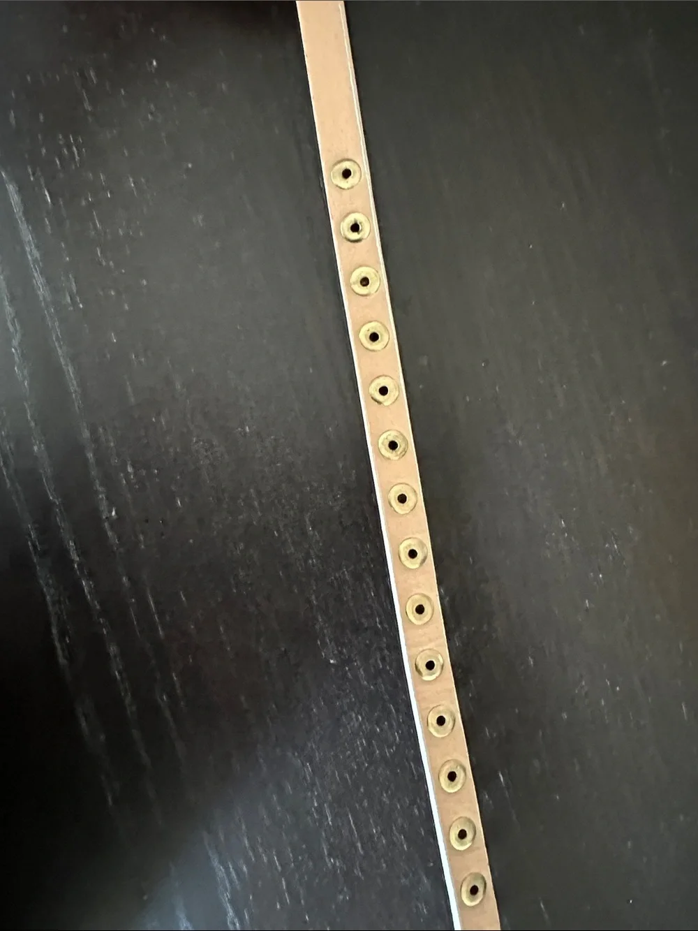 Studded White Leather Women’s Belt with Gold Hardware